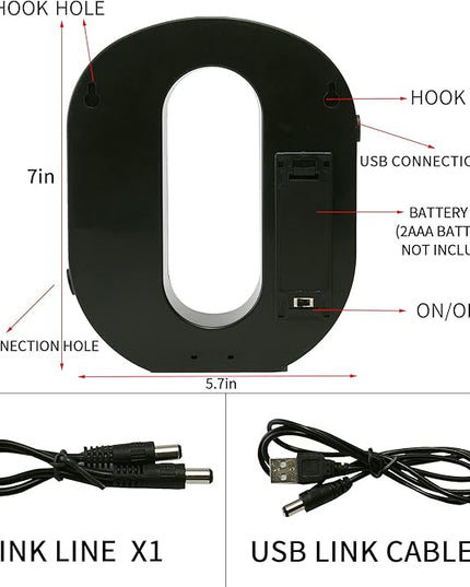 LED Marquee Letter Lights-DIY Marquee Lights up Letter Signs, Dual DC Interface Upgrade Multi-Letter Connection, 26 Alphabet Signs for Wedding, Birthday, Party， Bar Decoration (O) - LeafyLoom