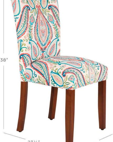 HomePop Parsons Classic Upholstered Accent Dining Chair, Set of 2, Colorful Paisley - LeafyLoom