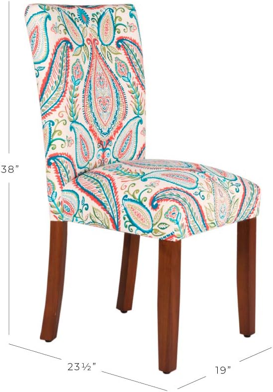 HomePop Parsons Classic Upholstered Accent Dining Chair, Set of 2, Colorful Paisley - LeafyLoom