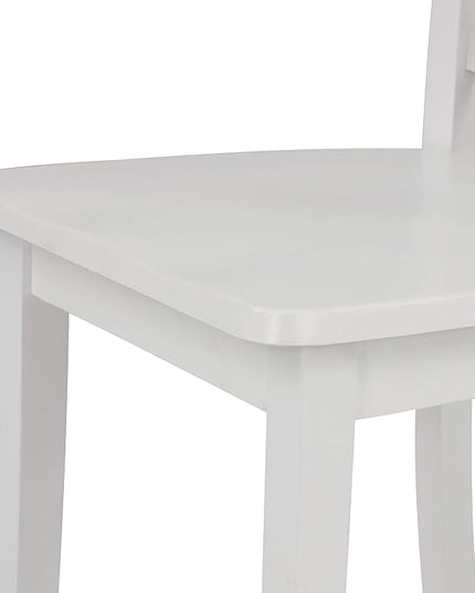5-Piece Dining, Kitchen Set with Marble-Top Round Table and 4 Comfortable X Back Wood Chairs, Ensemble for Cozy Family Meals, White - LeafyLoom
