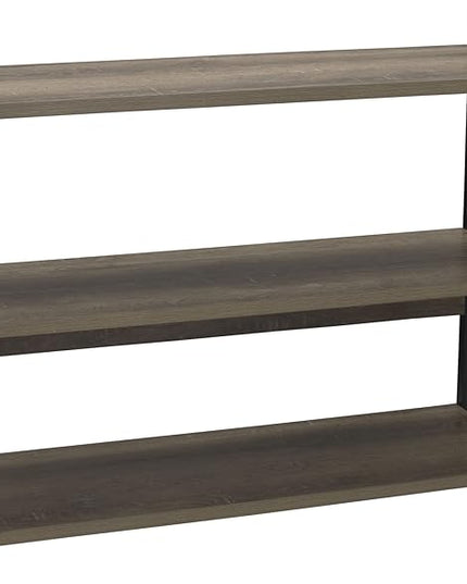 Household Essentials Ashwood 3 Tier Storage Shelf with Metal, Grey Shelves – Black Frame - LeafyLoom