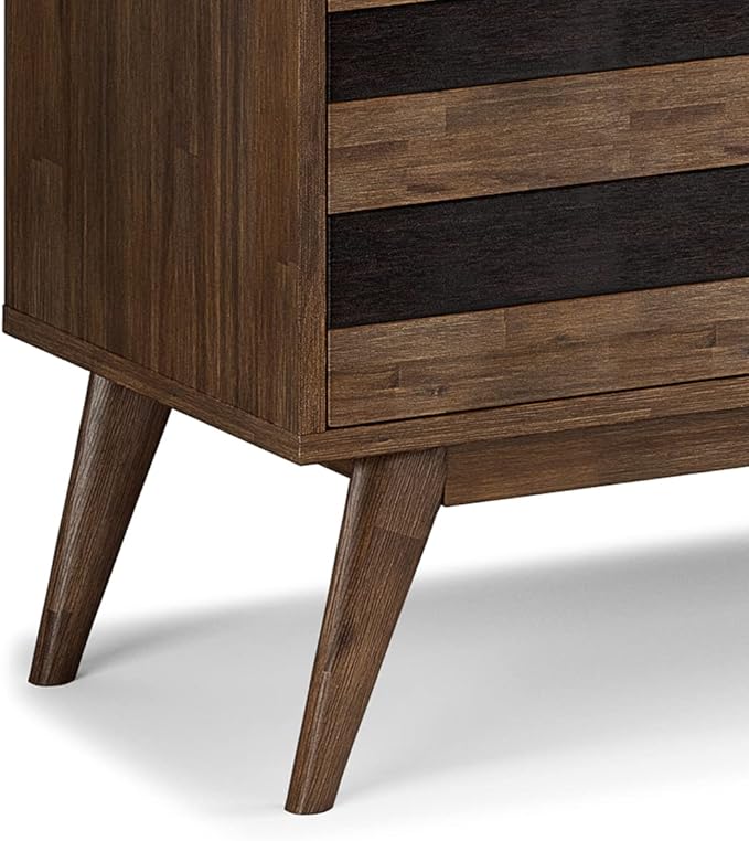 SIMPLIHOME Clarkson SOLID ACACIA WOOD 54 Inch Wide Mid Century Design TV Media Stand in Rustic Natural Aged Brown for TVs up to 60 Inches, For the Living Room and Entertainment Center - LeafyLoom