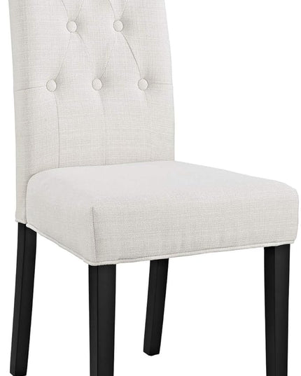 Modway Confer Modern Tufted Upholstered Fabric Parsons Two Kitchen and Dining Room Chairs in Beige - LeafyLoom
