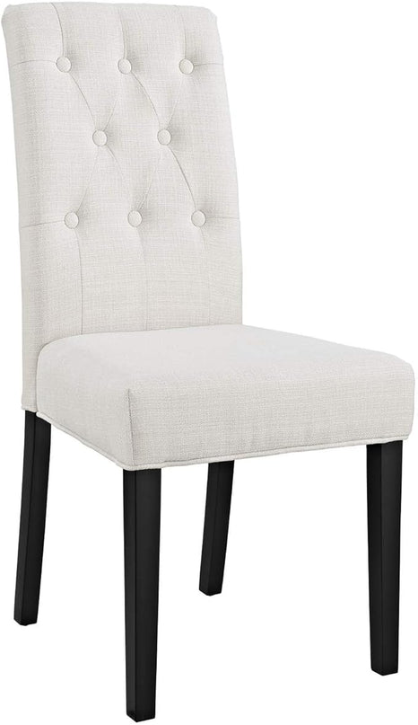 Modway Confer Modern Tufted Upholstered Fabric Parsons Four Kitchen and Dining Room Chairs in Beige - LeafyLoom