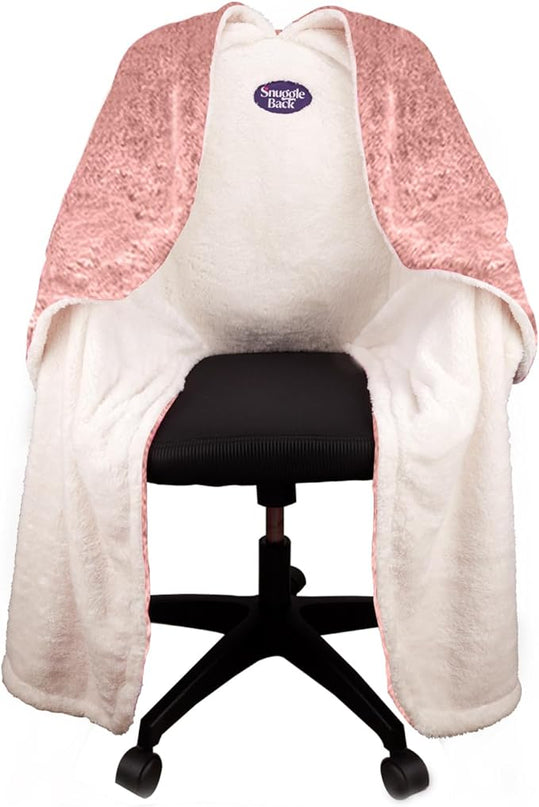 The Original Office Chair Blanket by SnuggleBack; Cozy Comfy Office Desk Chair Wrap Attaches for Convenient Heat and Hands-Free. Stay Warm In The Winter or Summer. Sherpa Fur Lining - LeafyLoom