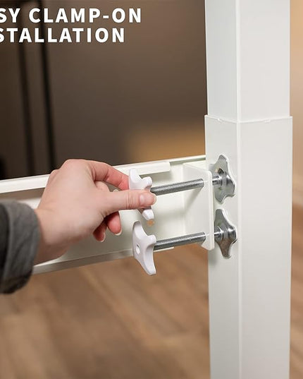 VIVO Universal Steel Clamp-on Desk Stabilizer Bar, 36 to 61.6 inch Bracket Support System for Sit to Stand Desk Frames, White, DESK-STB01W - LeafyLoom