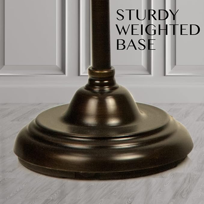 LIGHTACCENTS Royal Floor Lamp with Bronze Finish and Amber Alabaster Glass Shade -looking for Floor Lamp for Bedroom, Standing Lamp Or Floor Lamps for Living Room This Torchiere Floor Lamp - LeafyLoom