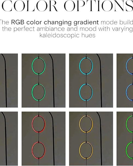 Brightech Nova Modern Color Changing Floor Lamp - LED Lamp with Stunning RGB Color Gradient and Contemporary 3-Circle Ring-Style Pendant - Corner or Over-The-Couch Arching Pole Standing Lamp - Black - LeafyLoom