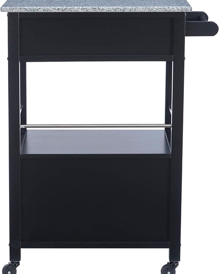 Linon Cayden Black Kitchen Cart, - LeafyLoom