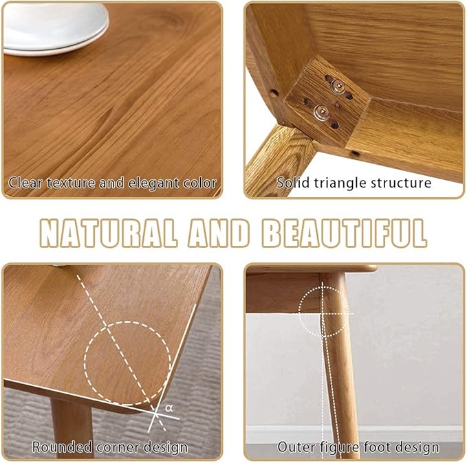 47" Dining Table Kitchen Table Dining Room Table Small Kitchen Table for Small Spaces Table Modern Home Furniture Dinner Table Rectangular (Natural) - LeafyLoom