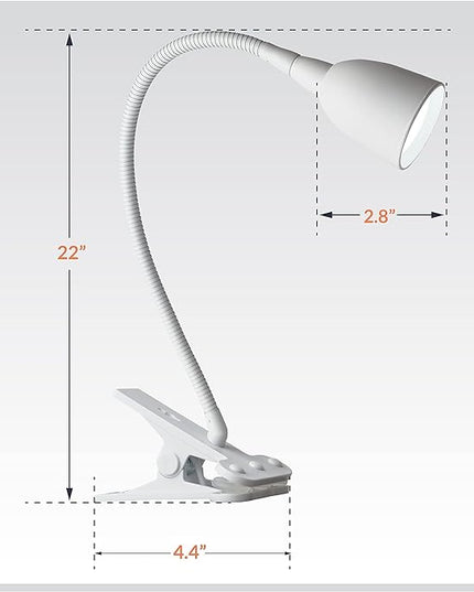 Newhouse Lighting NHCLP-OL-WH Olivia LED Clamp Light Desk Lamp with Flexible Gooseneck, 3 Brightness Levels & 3 Color Modes, White - LeafyLoom