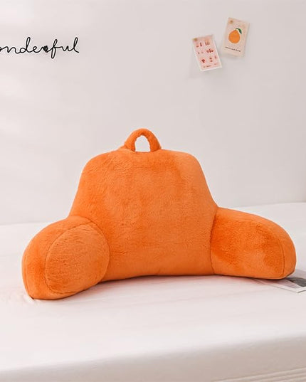 Aimuan Reading Pillow Bed Rest Wedge Large Adult Backrest Pillow with Arms Back Support for Sitting Up in Bed Cushion Incline Rest Sleeping Snoring Pillow, Orange - LeafyLoom