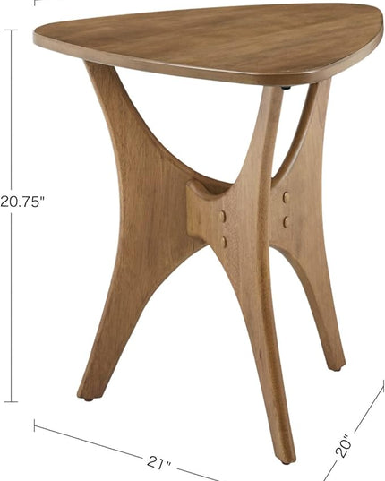 INK+IVY Blaze Triangle Wood Triangle Sofa Table Plywood with Wood Veneer Legs, Mid-Century Modern, Easy Assembly, Accent Furniture For Living Room, Minimalist Décor, Light Brown - LeafyLoom