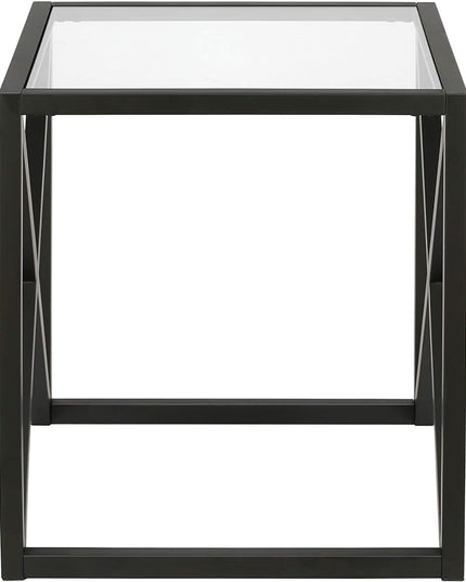 Henn&Hart Calix Side Table, 20" Wide, Black - LeafyLoom