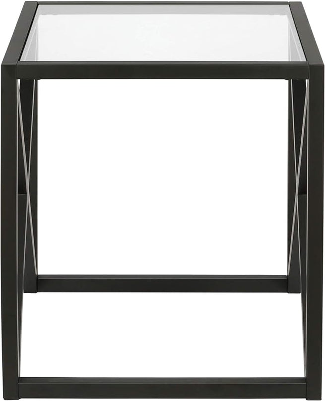 Henn&Hart Calix Side Table, 20" Wide, Black - LeafyLoom