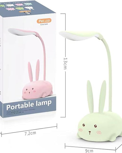 LED Kids Lamp, Mini Cat Table Lamp, Portable LED Night Light, Cute Desk Lamp, Foldable USB Rechargeable Reading Light Children's Bedroom (White) - LeafyLoom