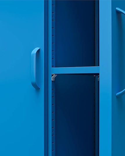 Novogratz Cache Tall 2 Door Metal Locker Cabinet, Blue - LeafyLoom