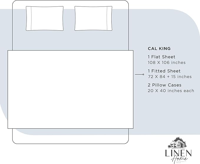 100% Cotton Percale Sheets California King Size, Blue Duck Egg, Deep Pocket, 4 Pieces Sheet Set - 1 Flat, 1 Deep Pocket Fitted Sheet and 2 Pillowcases, Crisp Cool and Strong Bed Linen - LeafyLoom