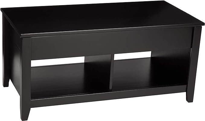 Amazon Basics Lift-Top Storage Rectangular Coffee Table, Black, 40 in x 18 in x 19 in - LeafyLoom