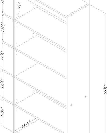South Shore Axess 5-Shelf Bookcase - Chocolate - LeafyLoom
