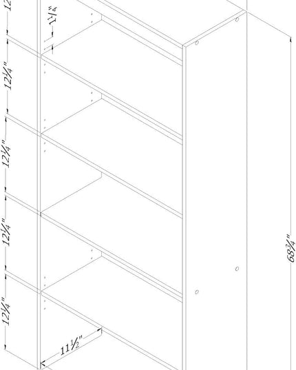 South Shore Axess 5-Shelf Bookcase - Morgan Cherry - LeafyLoom