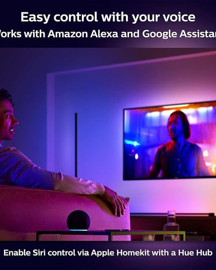 Philips Hue Signe Smart Floor Lamp, Black - White and Color Ambiance LED Color-Changing Light - 2 Pack - Control with Hue App - Compatible with Alexa, Google Assistant, and Apple Homekit PhilipsHue