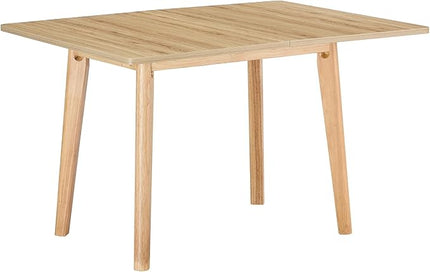 NicBex 47.2Inch Folding Rectangular Dining Table,Modern Kitchen Table with MFC Tabletop and Rubber Wooden Legs for 4 to 6,Dining Room Table for Kitchen,Meeting Room and Living Room,Space-Saving,Wood - LeafyLoom