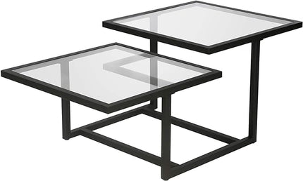 Henn&Hart 43" Wide Square Coffee Table in Blackened Bronze, Modern coffee tables for living room, studio apartment essentials - LeafyLoom