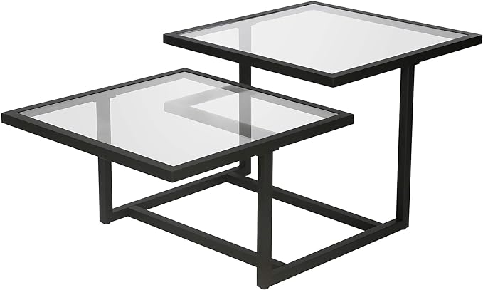 Henn&Hart 43" Wide Square Coffee Table in Blackened Bronze, Modern coffee tables for living room, studio apartment essentials - LeafyLoom