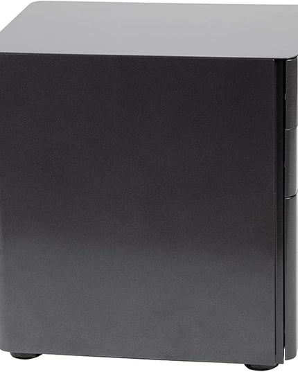 Flash Furniture Warner Modern 3-Drawer Mobile Locking Filing Cabinet with Anti-Tilt Mechanism and Hanging Drawer for Legal & Letter Files, Black - LeafyLoom