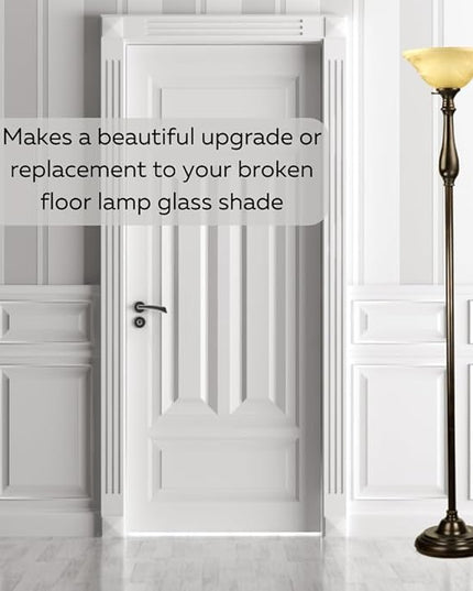 LIGHTACCENTS Alabaster Amber Glass Lamp Shade Replacement For Floor Lamps - Lamp Shades For Floor Lamps With Medium Base E26 Socket- Floor Lamp Shade - Floor Lamp Replacement Glass Lamp Shade (Amber) - LeafyLoom