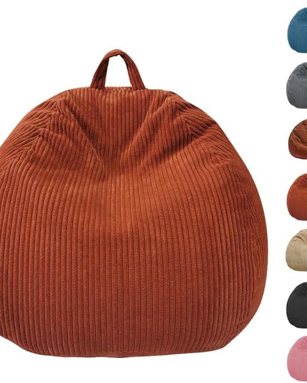 Bean Bag Chairs (No Filler),Bean Bag Cover,Stuffed Animal Storage Bean Bag,Plush Toys Storage Bag,Bean Bag for Kids,Adults,Teens[Large 36 x 45 in] Red Bean Bag - LeafyLoom