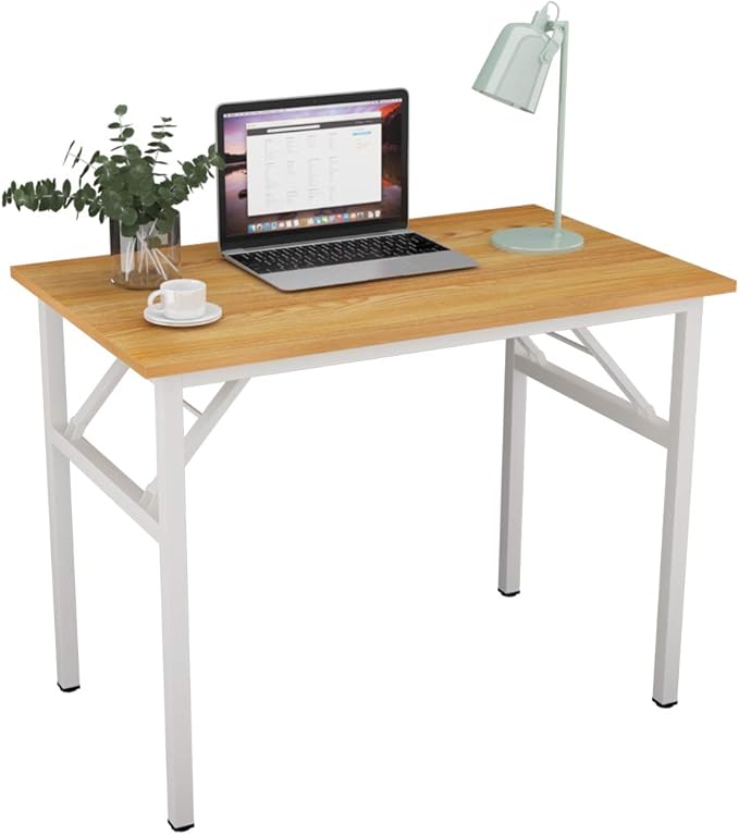 Folding Desk, 31.5 inch No Assembly Folding Desks for Small Spaces, Sturdy Foldable Computer Desk, Multi-Purpose Home Office Desks, Study Writing Desk Office Table Workstation for Home Office Outdoor - LeafyLoom