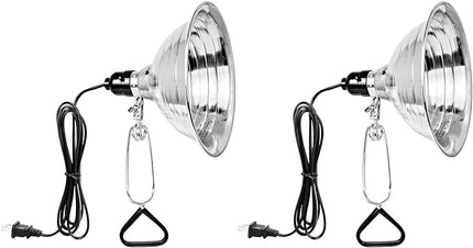 Simple Deluxe 2-Pack Clamp Lamp Light with 8.5 Inch Aluminum Reflector up to 150 Watt E26 (no Bulb Included), Silver and Black - LeafyLoom