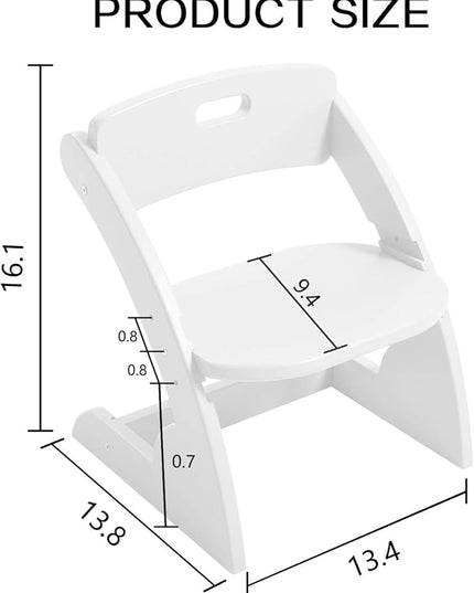 HOUCHCIS Toddler Chair, Wooden Toddler Chair for Kids, Adjustable Kids Chairs for Toddlers, Toddler Chairs and Small Chair, Kids Chair (White) - LeafyLoom