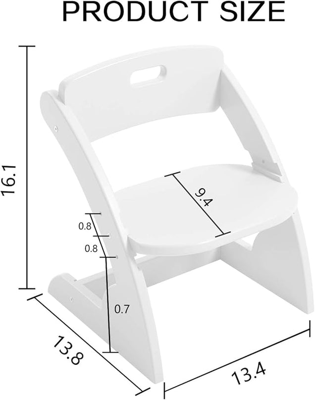 HOUCHCIS Toddler Chair, Wooden Toddler Chair for Kids, Adjustable Kids Chairs for Toddlers, Toddler Chairs and Small Chair, Kids Chair (White) - LeafyLoom