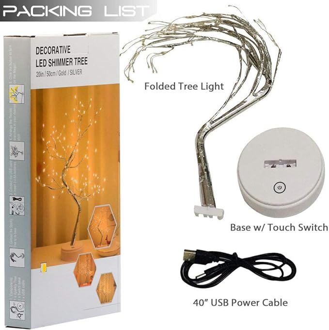 Bonsai Tree Light for Room Decor, Aesthetic Lamps for Living Room, Cute Night Light for House Decor, Good Ideas for Gifts, Home Decorations, Weddings,Christmas, Holidays and More (Warm White,108 LED) - LeafyLoom