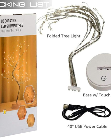 Bonsai Tree Light for Room Decor, Aesthetic Lamps for Living Room, Cute Night Light for House Decor, Good Ideas for Gifts, Home Decorations, Weddings, Christmas, Holidays and More (White, 108 LED) - LeafyLoom