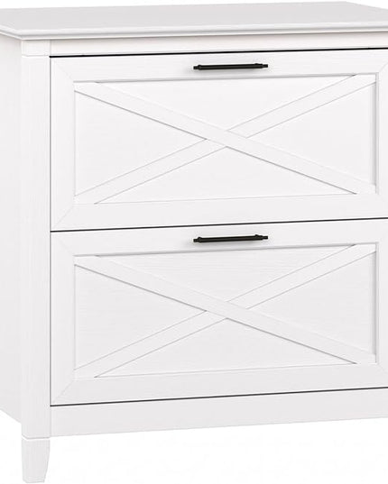 Bush Furniture Key West Lateral File Cabinet, Modern Farmhouse 2 Drawer File Cabinet for Home Office - LeafyLoom