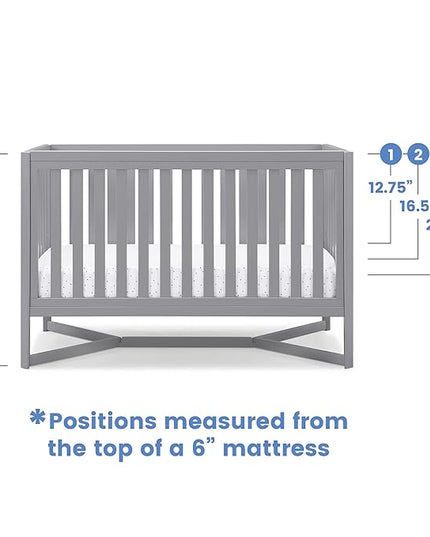 Delta Children Tribeca 4-in-1 Baby Convertible Crib, Grey - LeafyLoom