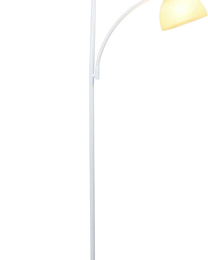 Simple Designs LF2000-WHT Mother-Daughter Floor Lamp with Reading Light, White - LeafyLoom