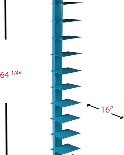 SEI Furniture,12 shelves Metal Spine Book Tower, Blue - LeafyLoom