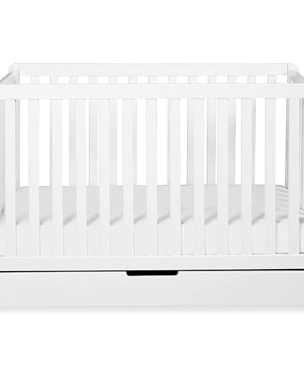 Carter's by DaVinci Colby 4-in-1 Convertible Crib with Trundle Drawer in White, Greenguard Gold Certified, Undercrib Storage - LeafyLoom