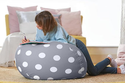 Aubliss Stuffed Animal Bean Bag Storage Chair (Grey Dot, X-Large (48'')) - LeafyLoom