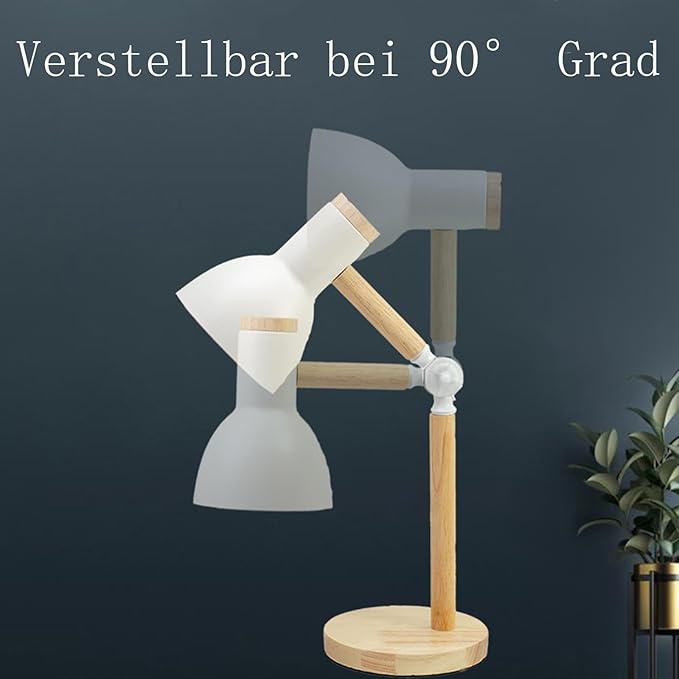 himmel Table Lamp, Adjustable Wooden Table Lamp, Children's Desk Lamp for Bedroom, Living Room, E27 Base Reading Next Lamp - LeafyLoom