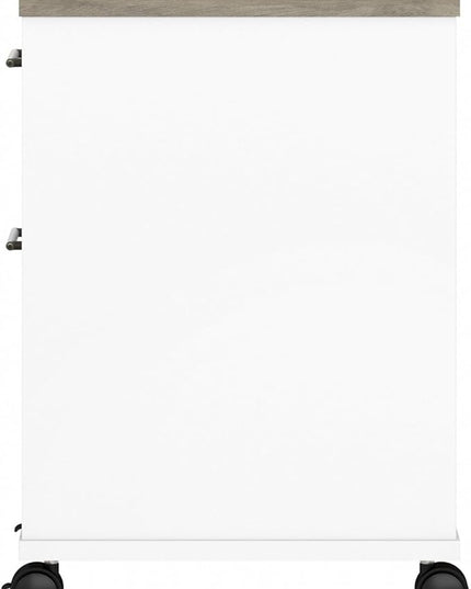 Bush KWF116G2W-03 2-Drawer Mobile File Cabinet Ltr/Lgl Shiplap Gray/Pure White 15.51-Inch - LeafyLoom