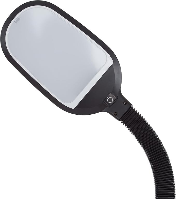 Bedford Home LED Floor Lamp - Full Spectrum Natural Sunlight Lamp with Bendable Neck - Dimmable Reading, Craft, and Esthetician Light (Midnight Black) - LeafyLoom