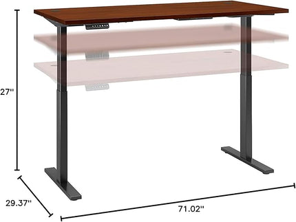 Bush Business Furniture Move 60 Electric Ergonomic Sit-Stand Computer Table for Home and Professional Office, 72W x 30D, Hansen Cherry - LeafyLoom