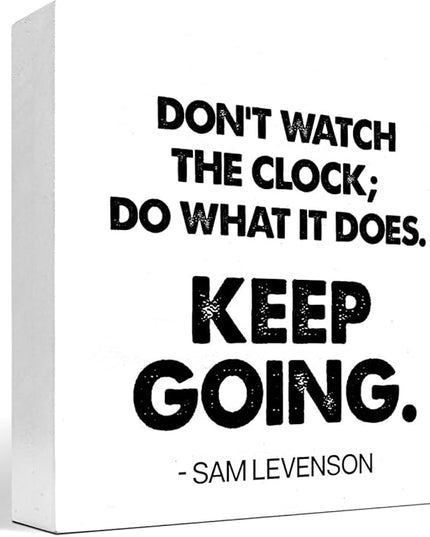 Keep Going Wood Box Signs,Inspirational Quote Wood Plaque Sign Desk Decor,Rustic Motivational Wooden Block Sign Decor for Home Office Shelf Desk Table Decoration C1069 - LeafyLoom