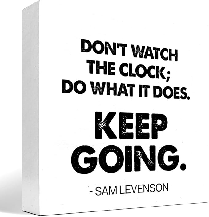 Keep Going Wood Box Signs,Inspirational Quote Wood Plaque Sign Desk Decor,Rustic Motivational Wooden Block Sign Decor for Home Office Shelf Desk Table Decoration C1069 - LeafyLoom